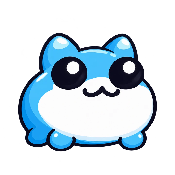 Smiling bright blue Toby frog illustration